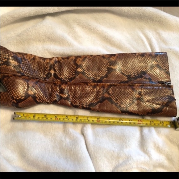 Aldo Leather Snake Print Boots - Picture 9 of 10